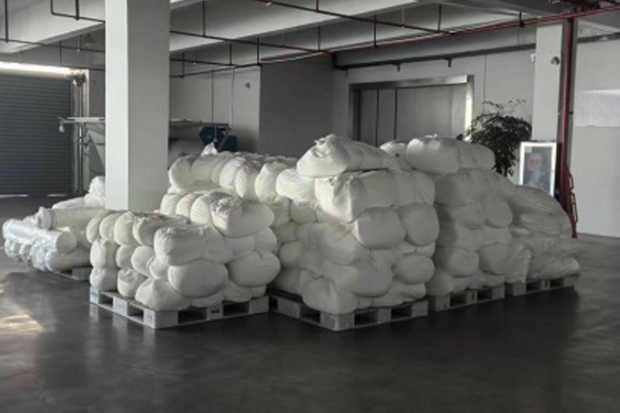 การผลิตผ้าสีเทา-พื้นที่ขนส่งผ้าสีเทา